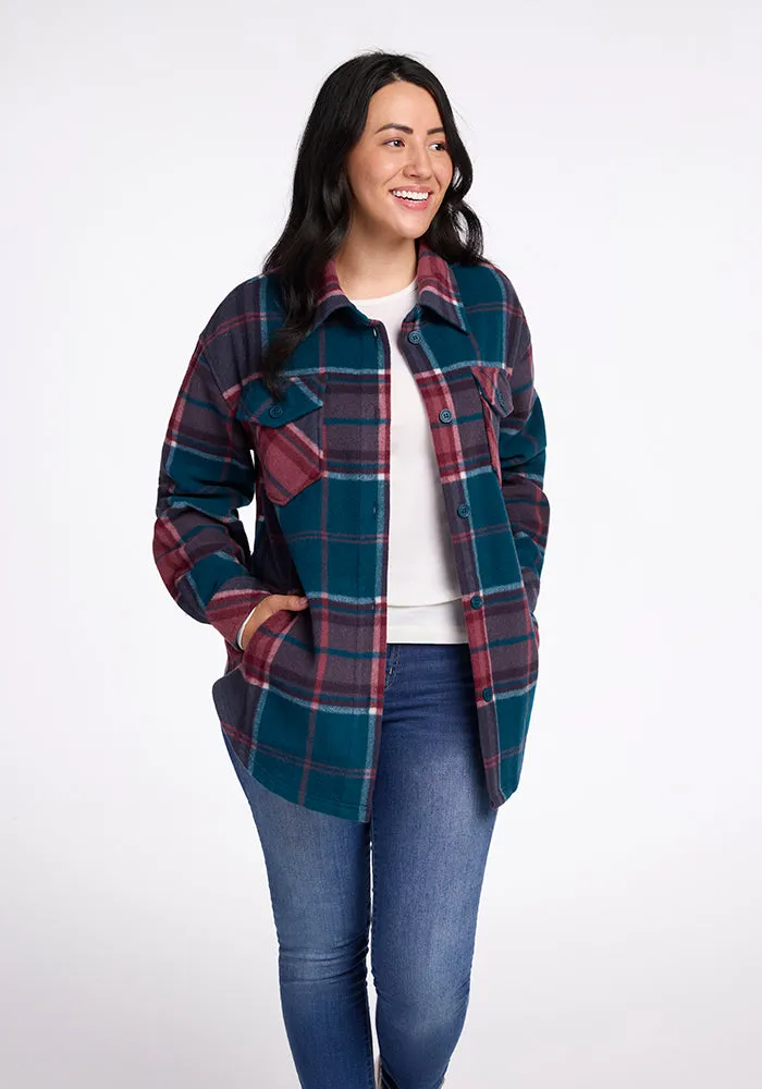 Sawyer Shacket - Teal Plaid