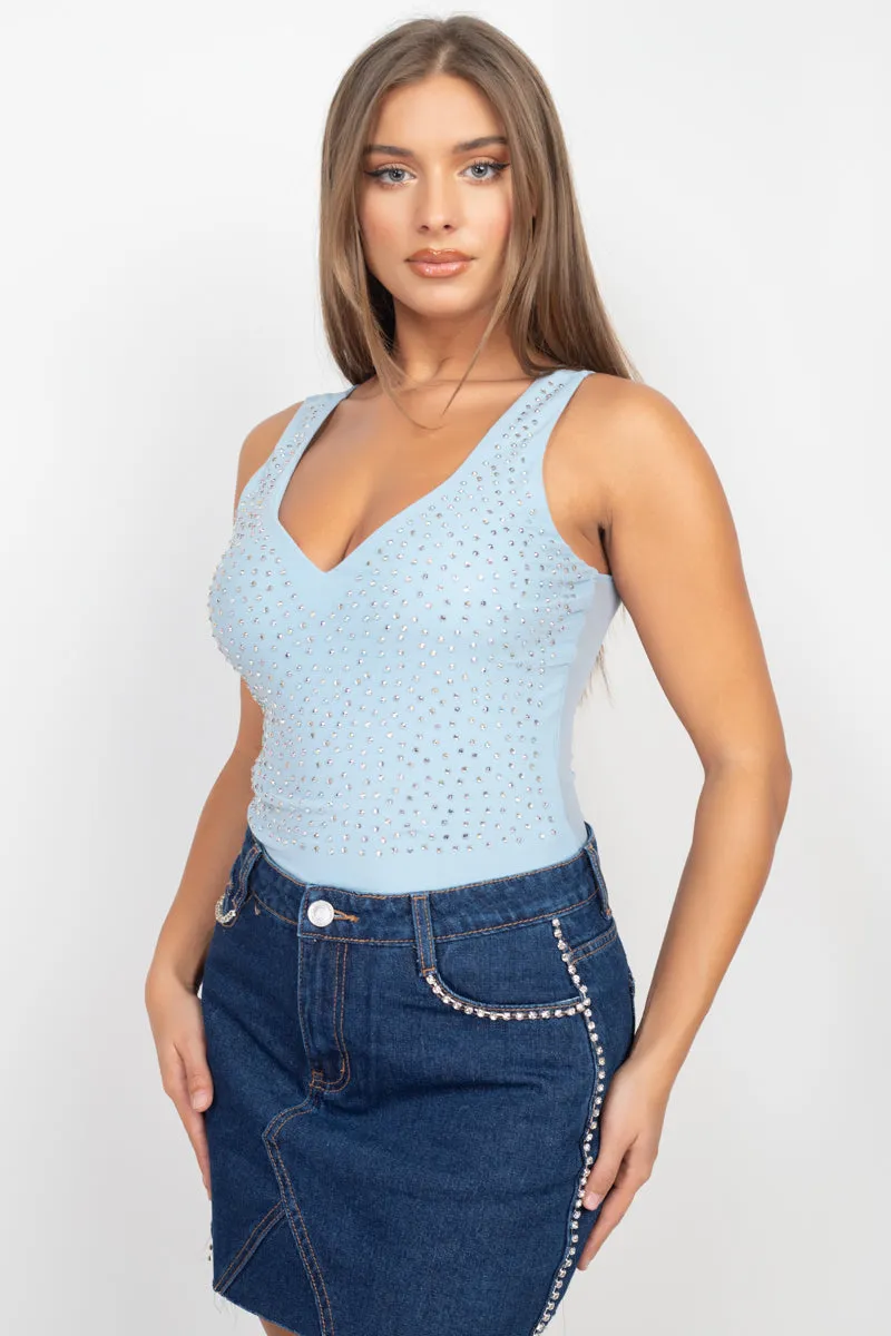 Scoop V Neck Stone Bodysuit