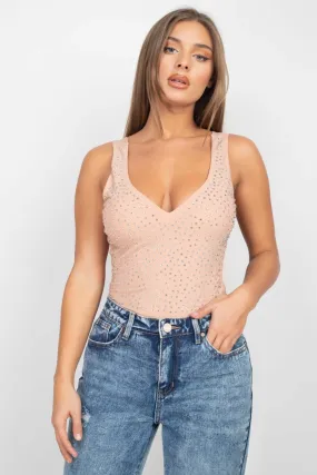 Scoop V Neck Stone Bodysuit