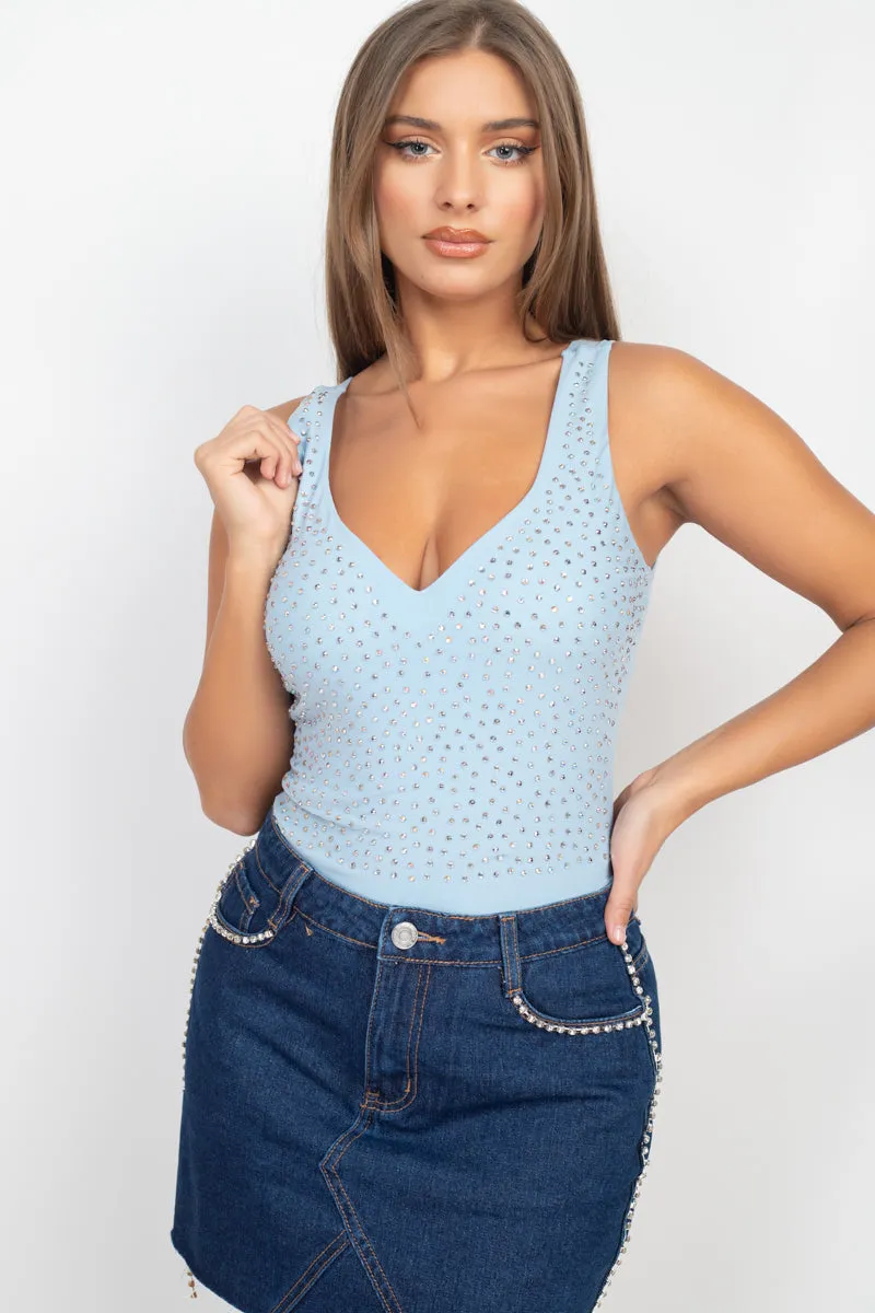 Scoop V Neck Stone Bodysuit