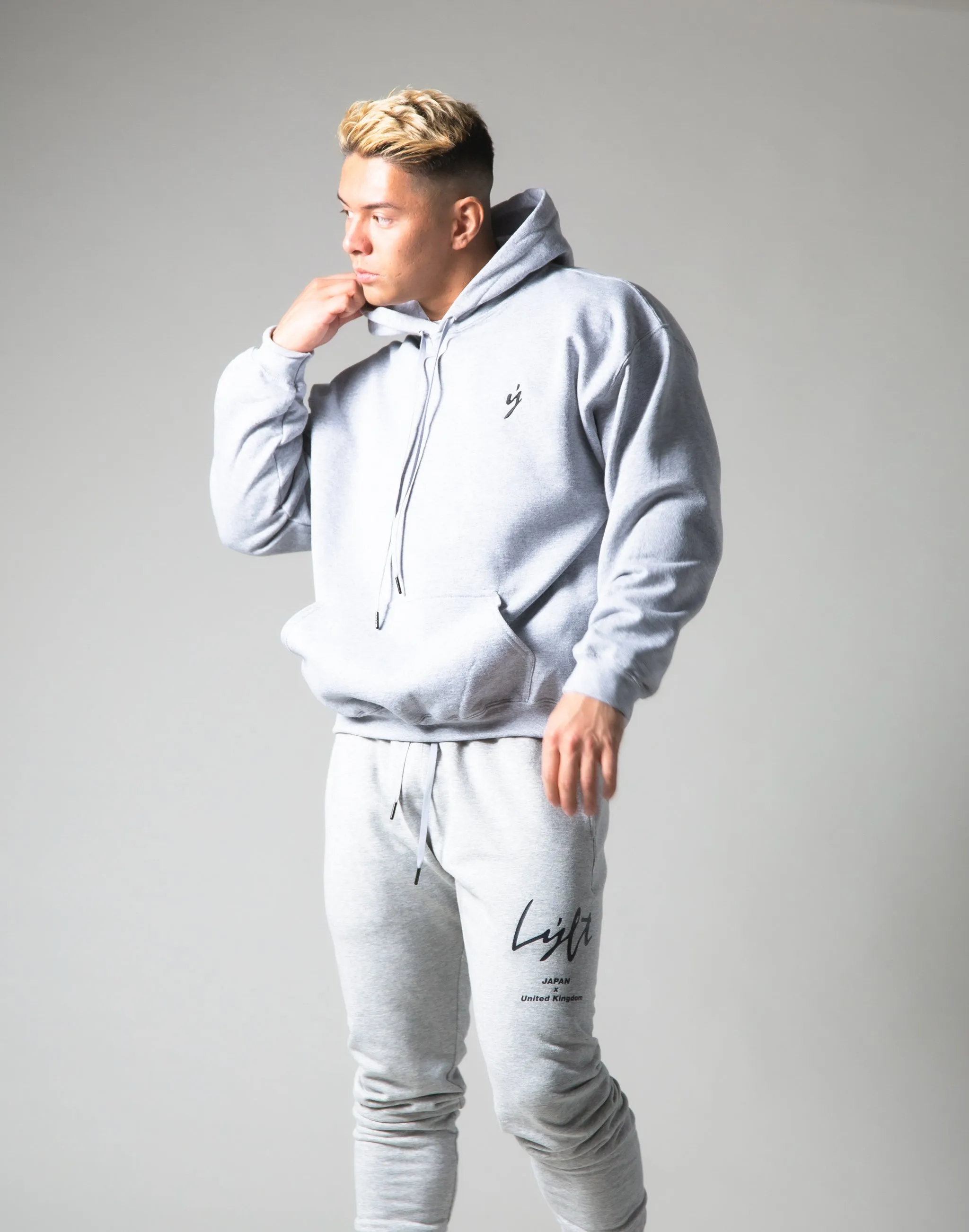 Script Logo Pullover Hoodie - Grey