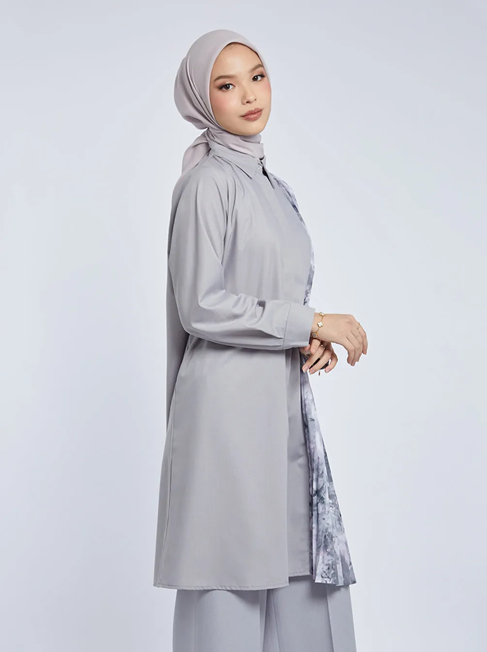 SEVA PLEATED TUNIC GREY