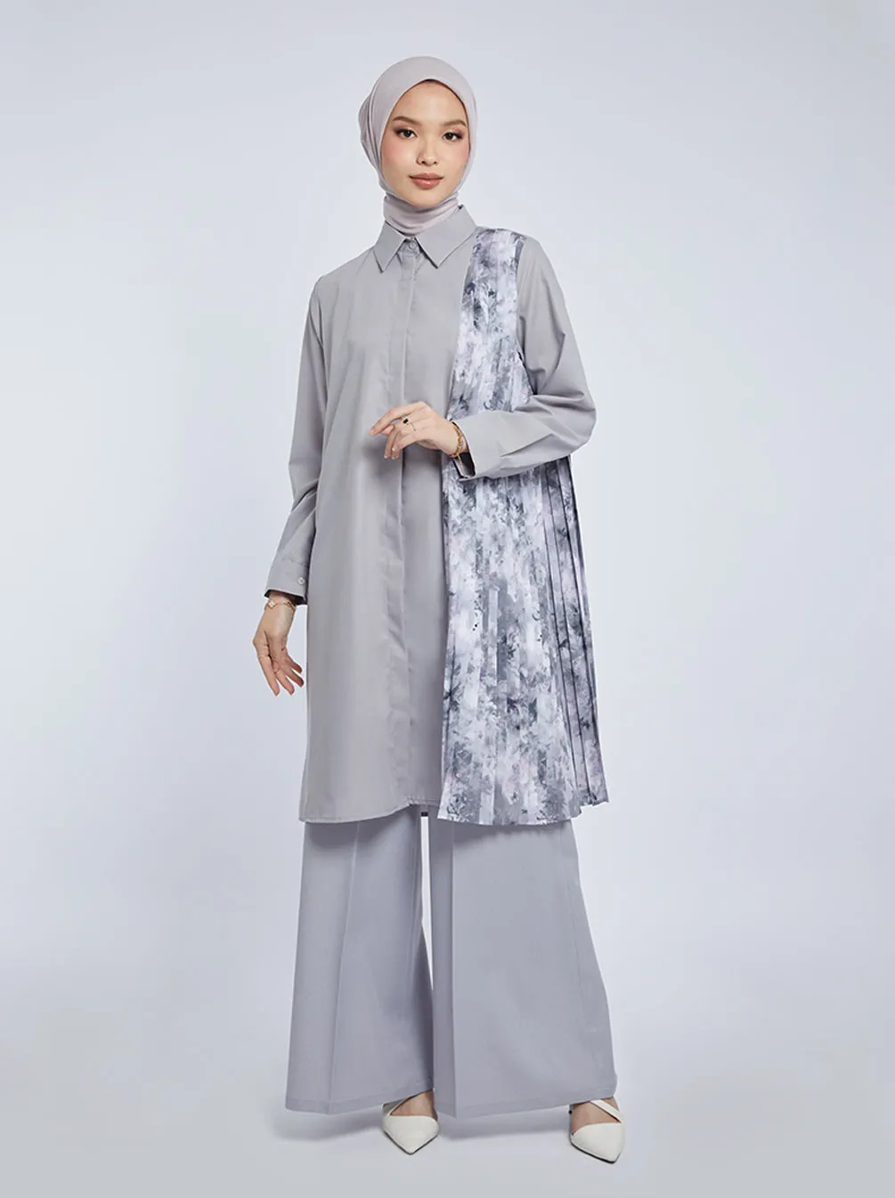 SEVA PLEATED TUNIC GREY