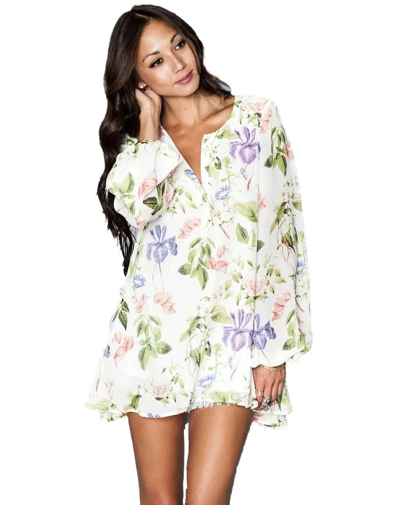 Show Me Your Mumu Jamie Tunic in Flower Press