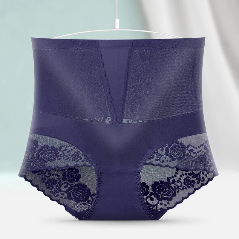 Silk Chiffon Breathable High Waist Abdomen Hip-up Silk Gynecological Panties