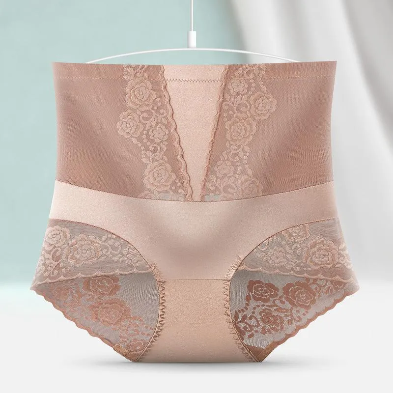 Silk Chiffon Breathable High Waist Abdomen Hip-up Silk Gynecological Panties