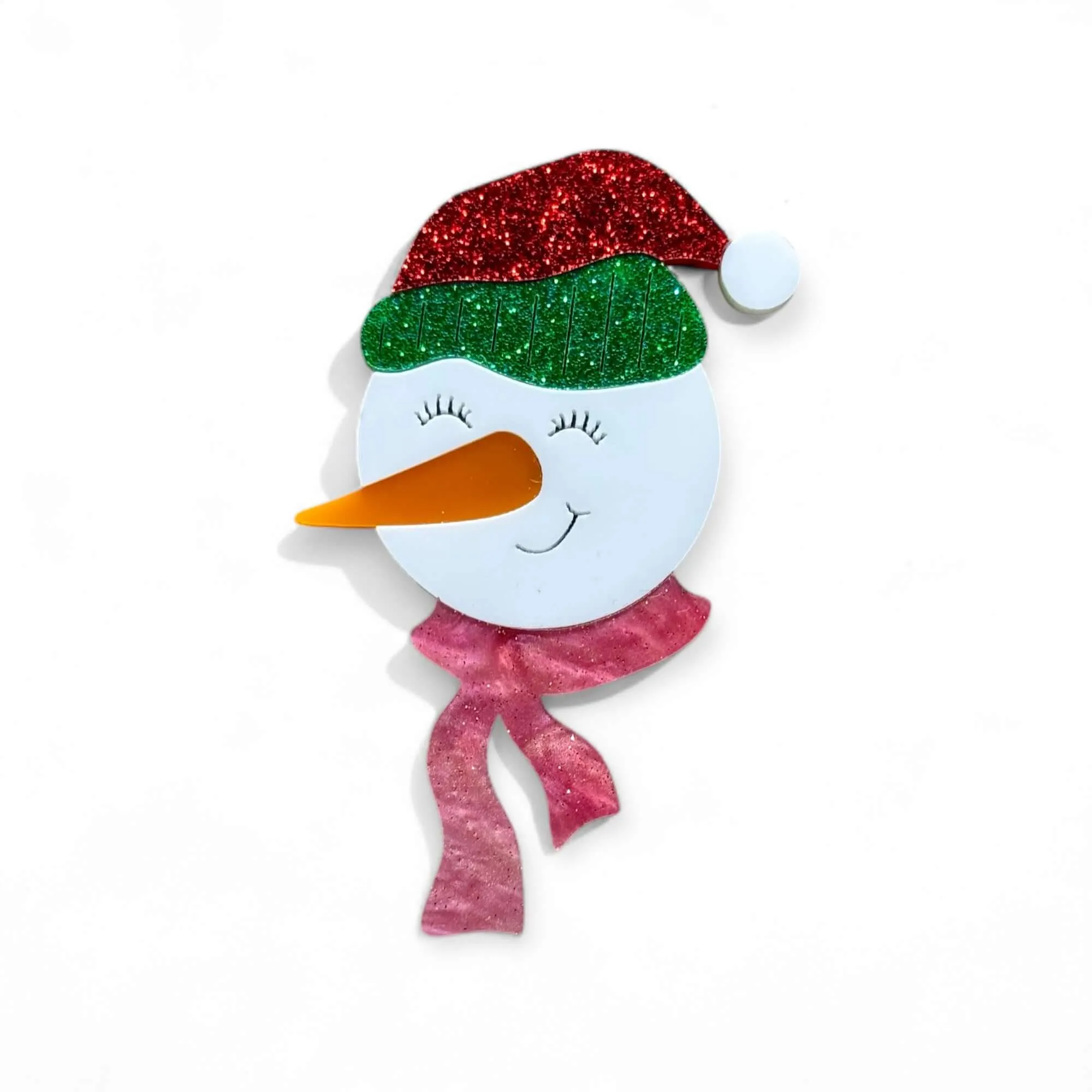 Snowman - Acrylic Art Christmas Brooch