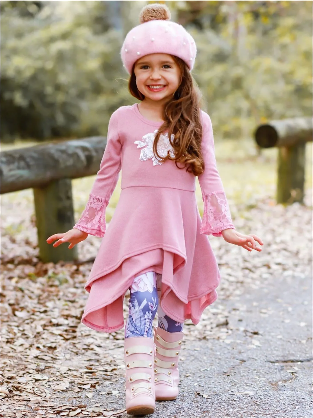 So Delightful Shark Bite Tiered Tunic And Legging Set