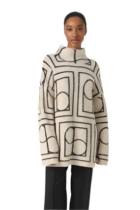 Soaked Womens Hedaya Pullover Whisper White/Black Monogram