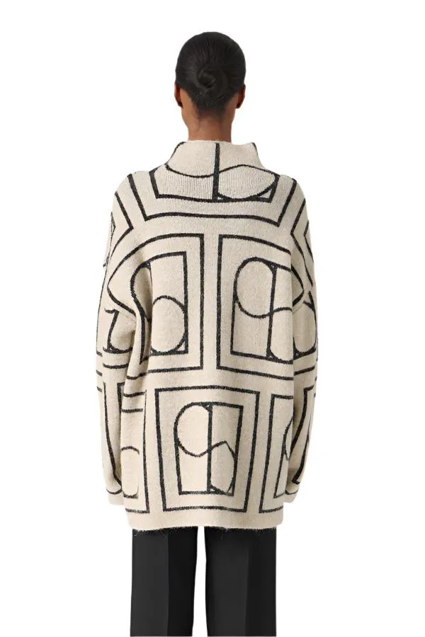 Soaked Womens Hedaya Pullover Whisper White/Black Monogram