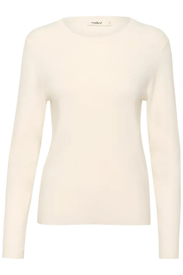 Soaked Womens Spina Basic Pullover Whisper White