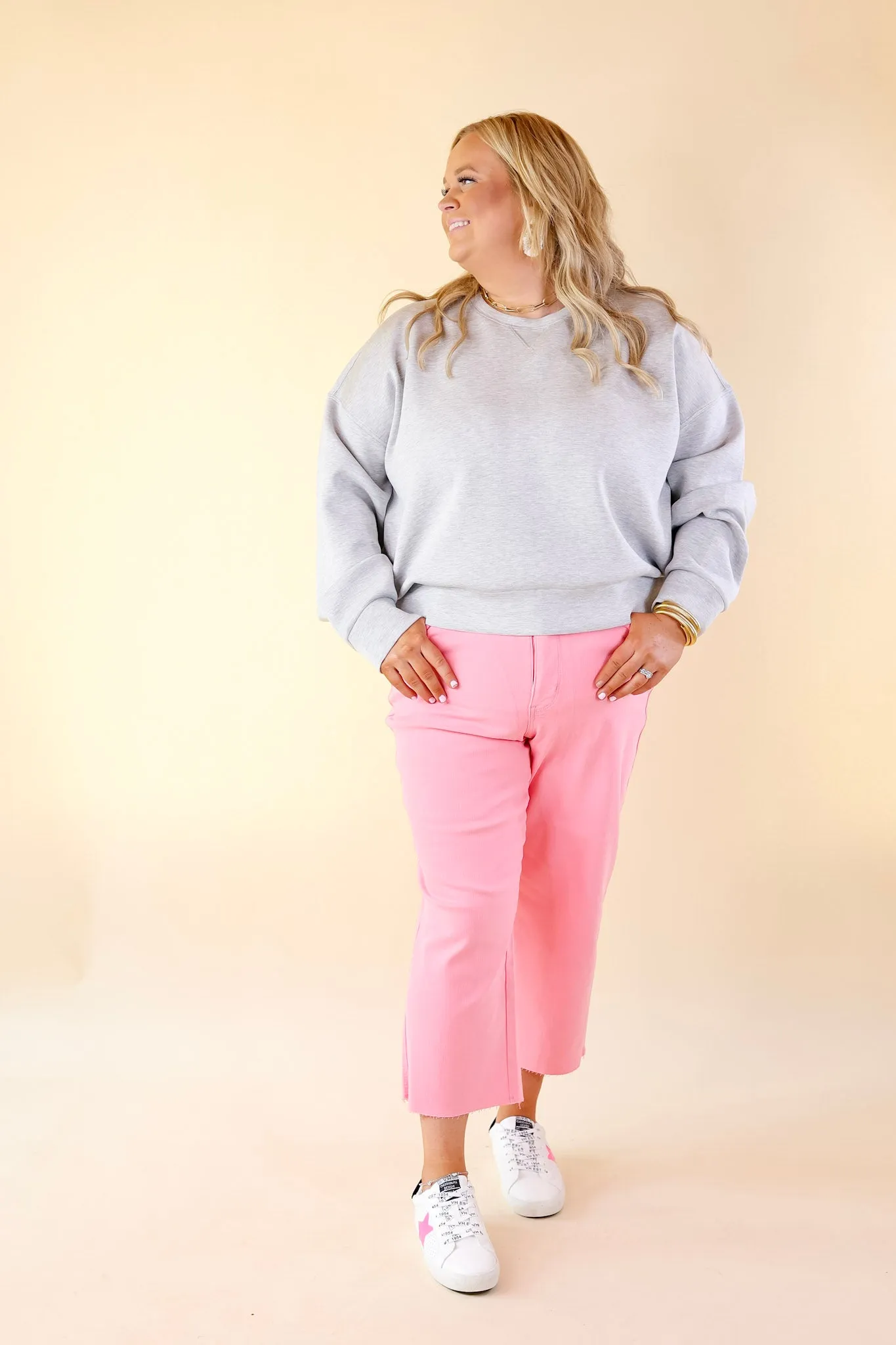 SPANX | AirEssentials Crew Neck Pullover in Light Grey