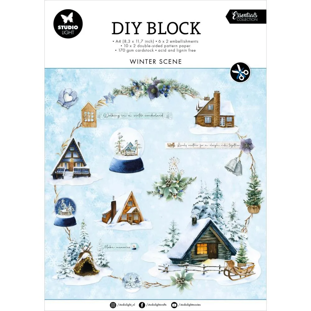 Studio Light Essentials DIY Block Paper 32 pack  Nr. 60, Winter Scene*