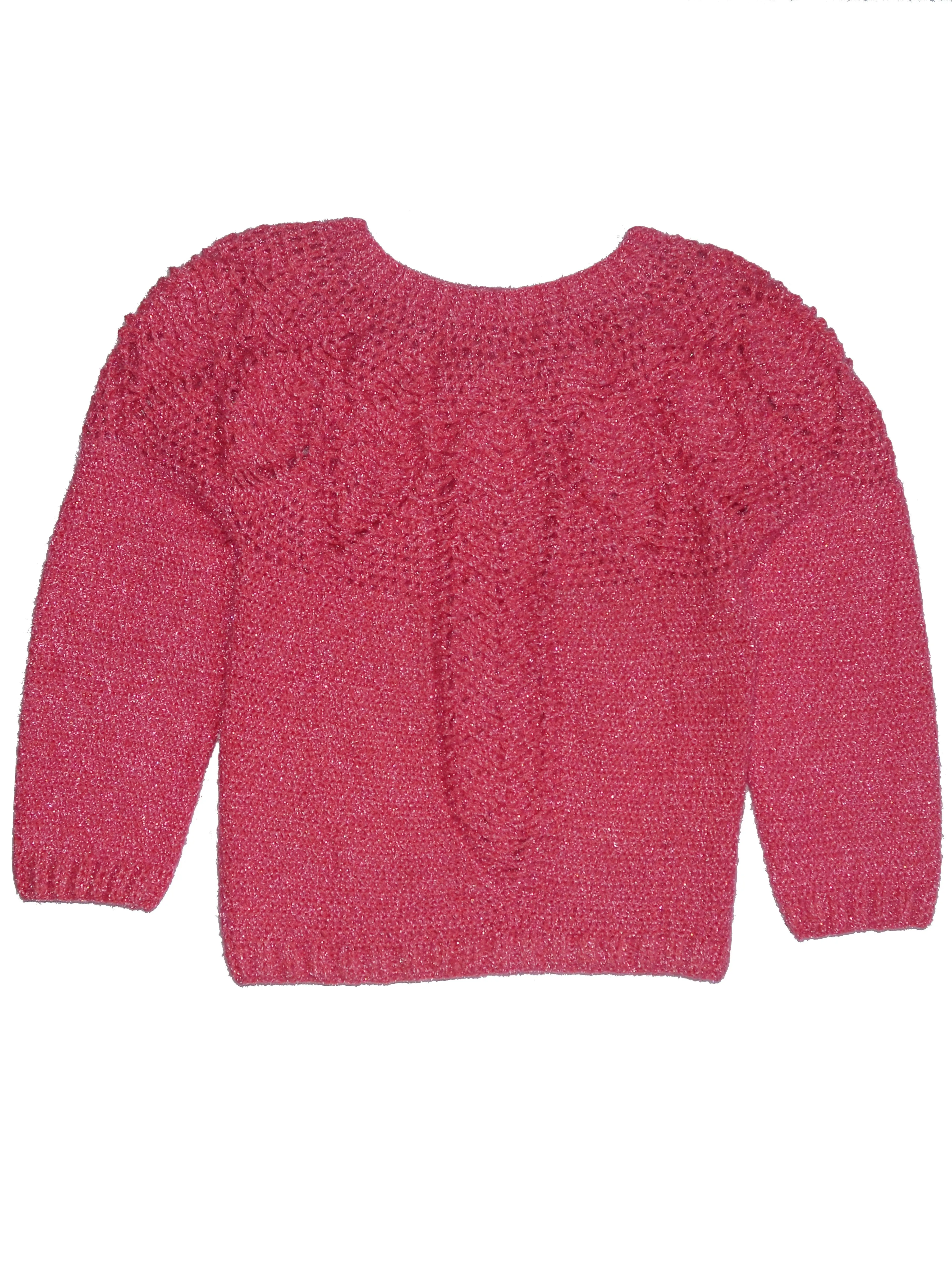 Stylish Look With Round Neck Pale Violet Red Handmade Pullover