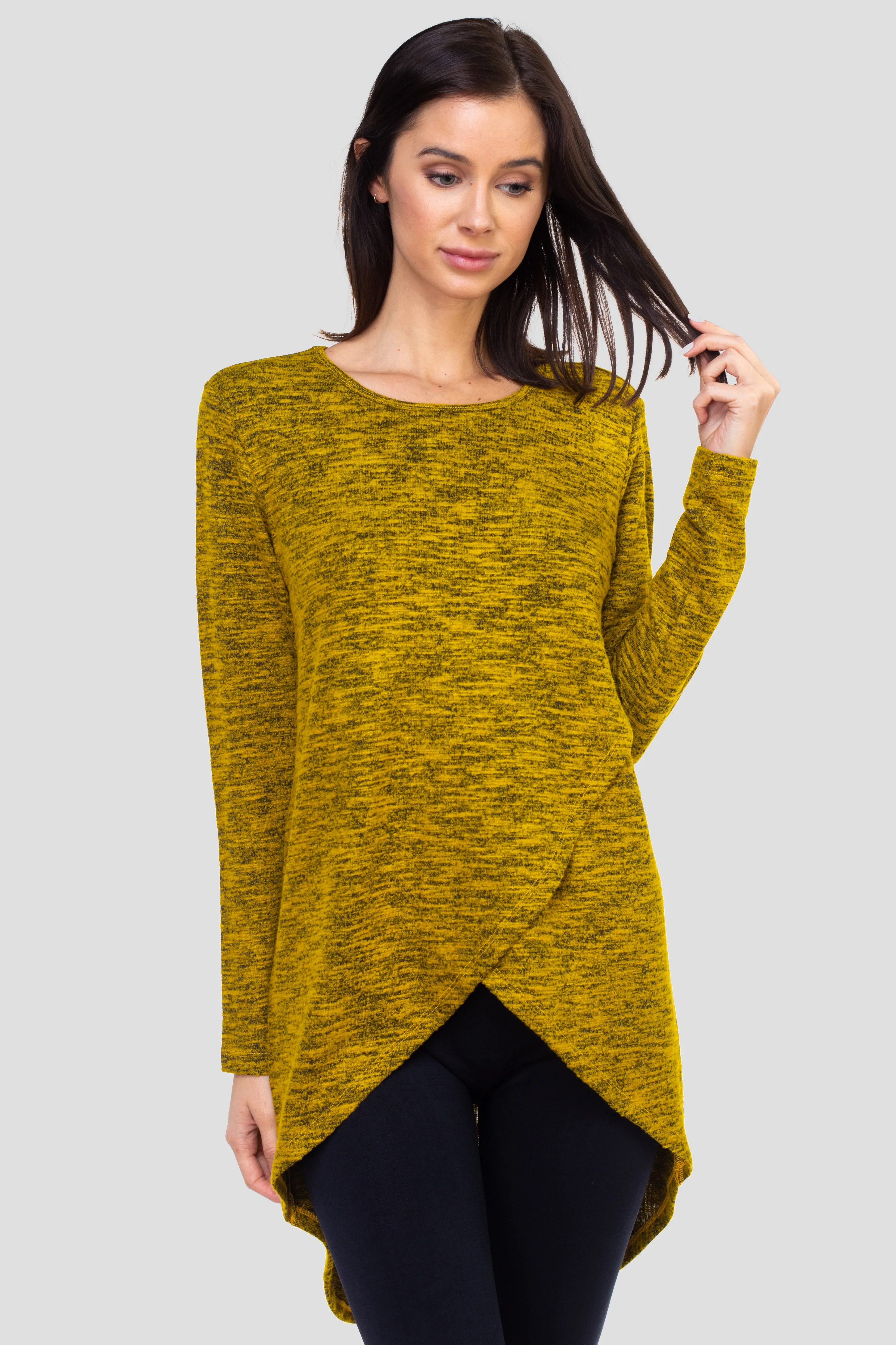 Surplice Wrap Tunic Sweater Top