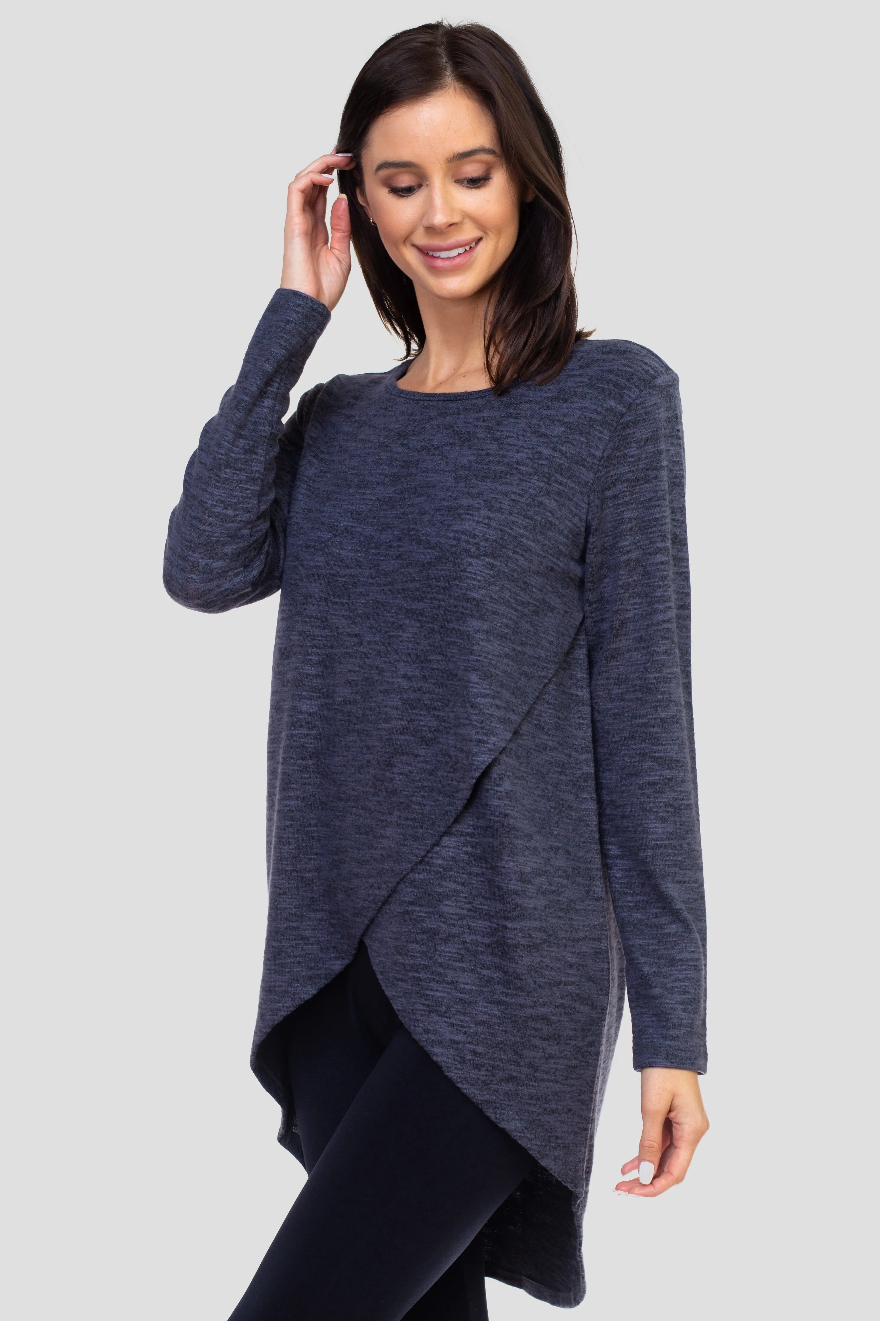 Surplice Wrap Tunic Sweater Top