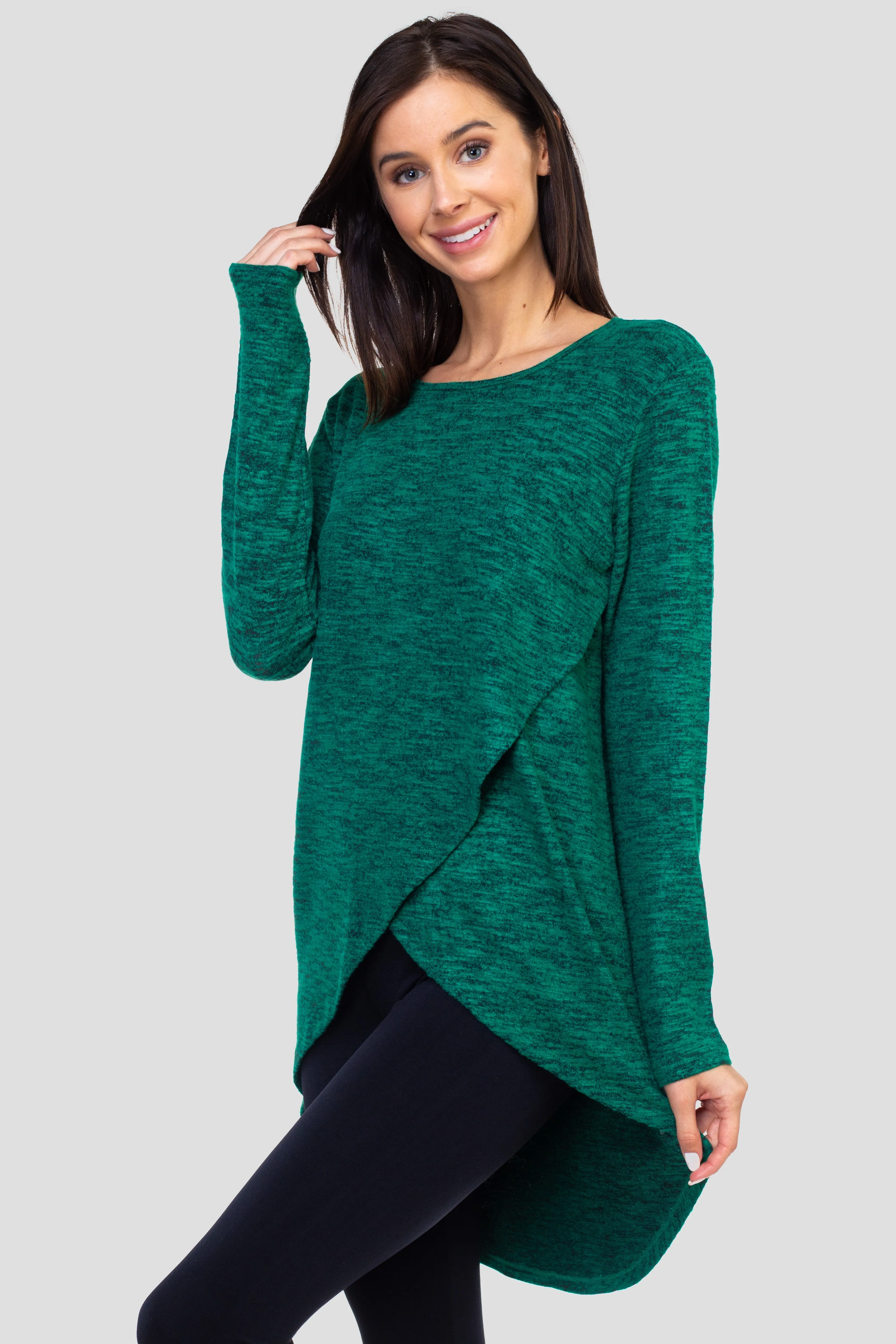 Surplice Wrap Tunic Sweater Top