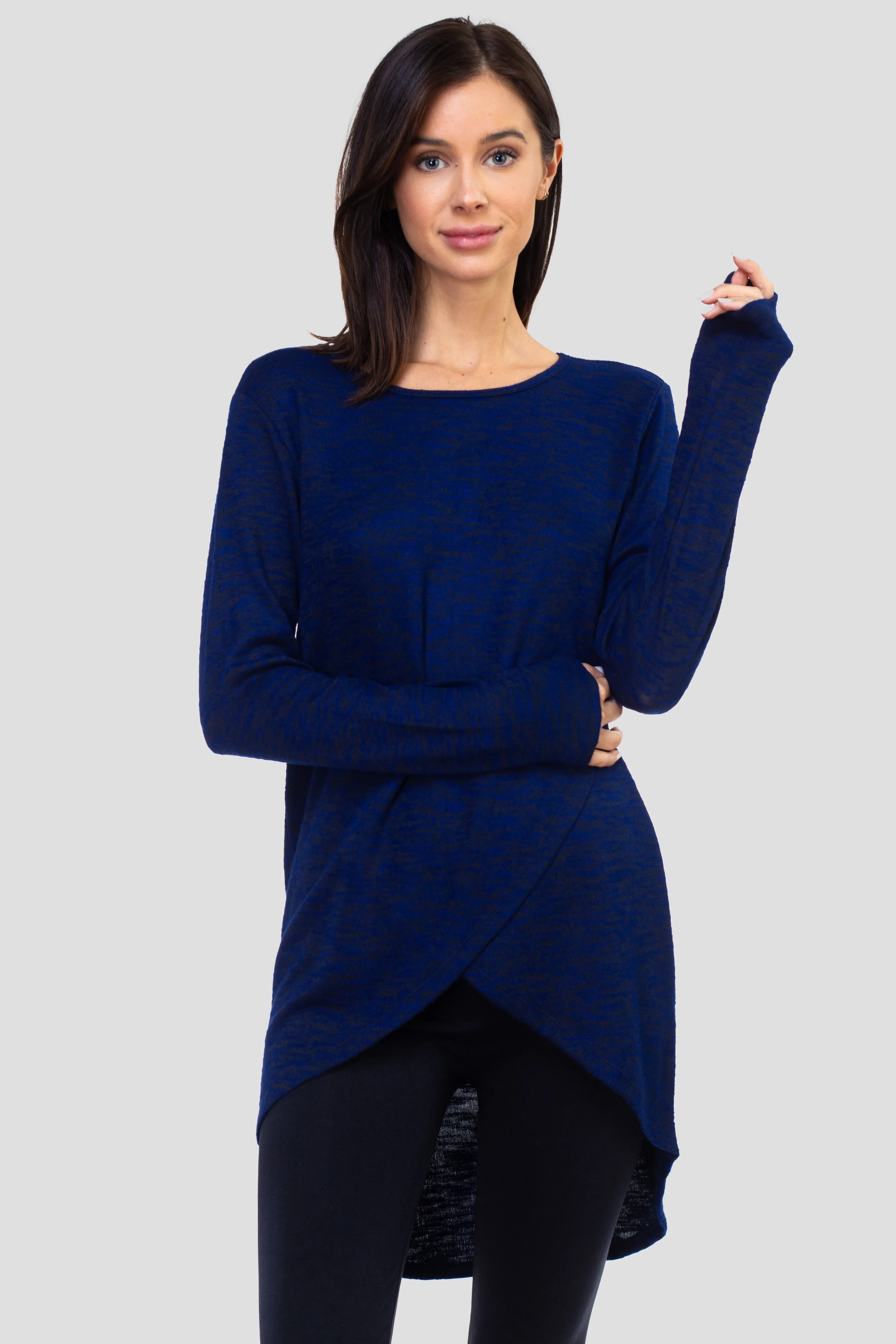 Surplice Wrap Tunic Sweater Top