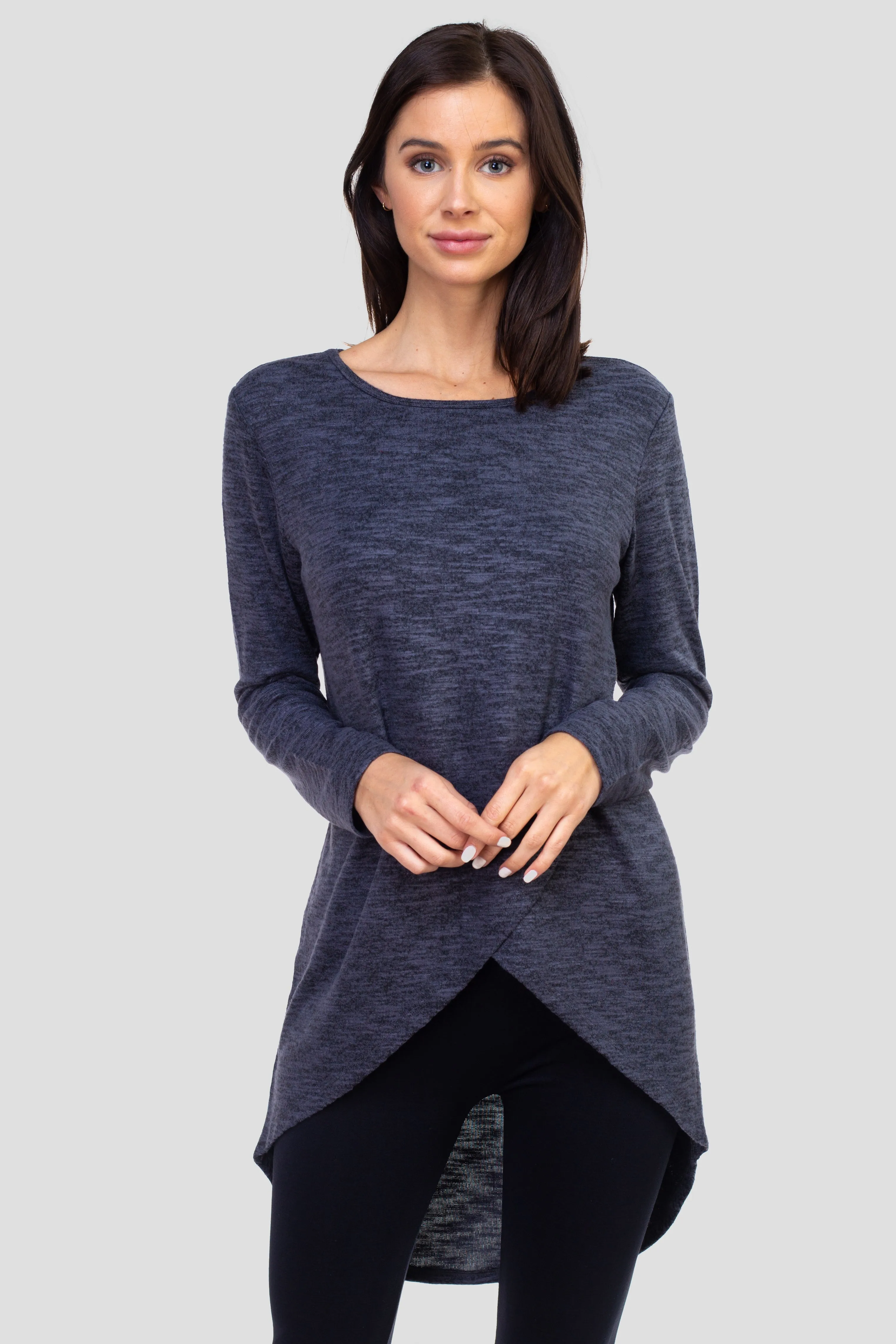 Surplice Wrap Tunic Sweater Top