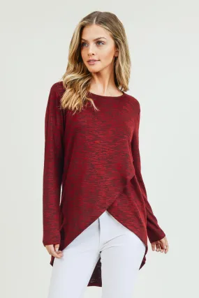 Surplice Wrap Tunic Sweater Top