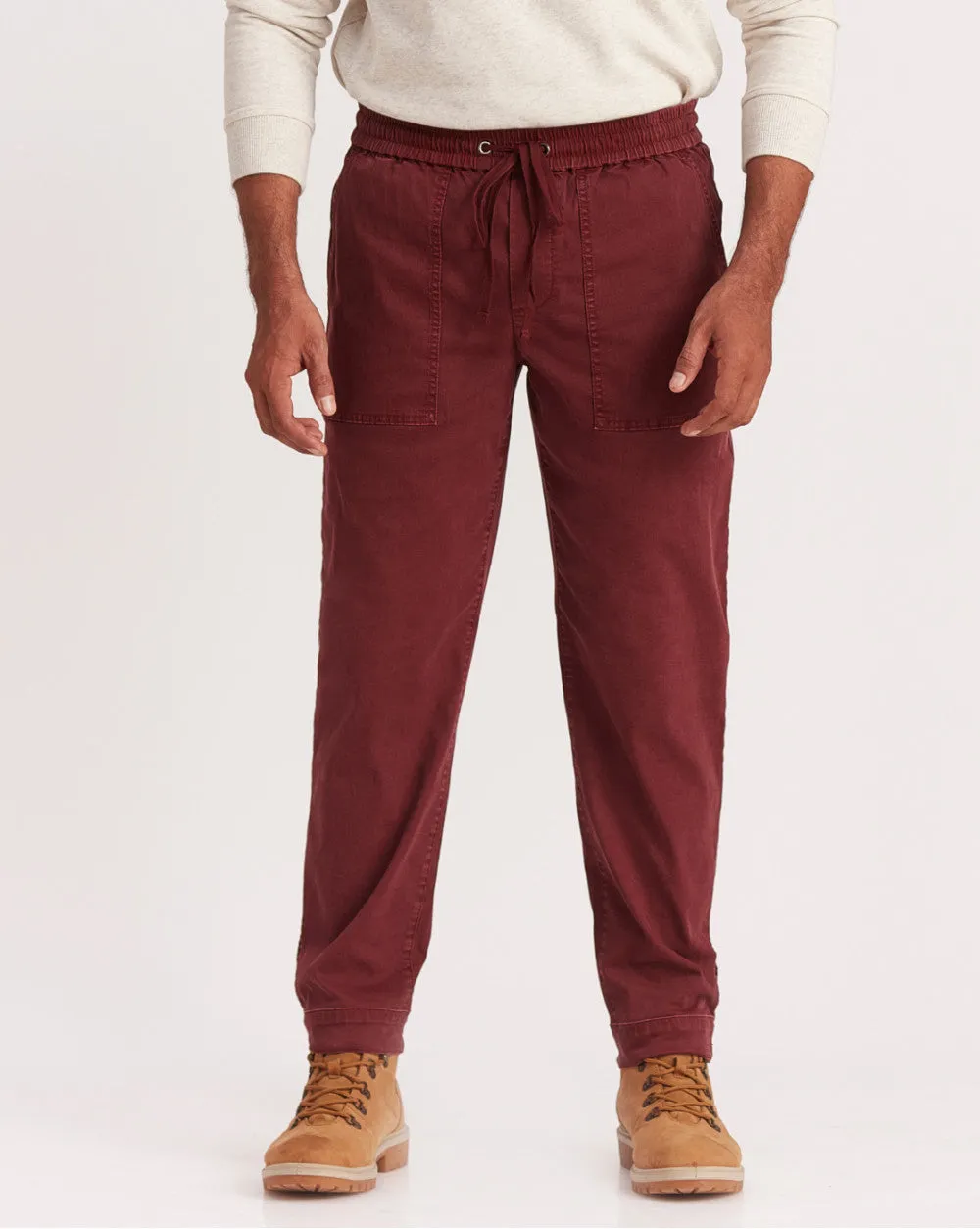 Tapered Fit Casual Joggers - Maroon