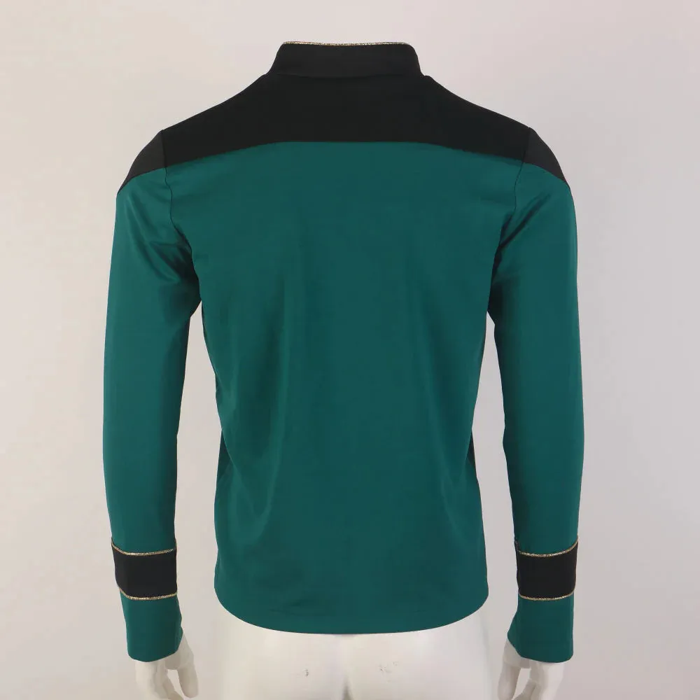 TNG Admiral Tunic Uniforms Star Trek The Next Generation Men Shirts Halloween Cosplay Costumes