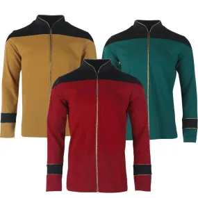 TNG Admiral Tunic Uniforms Star Trek The Next Generation Men Shirts Halloween Cosplay Costumes