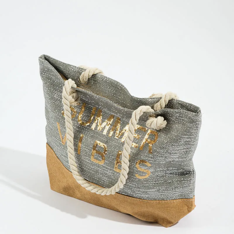 Trendy Beach Bag - Grey