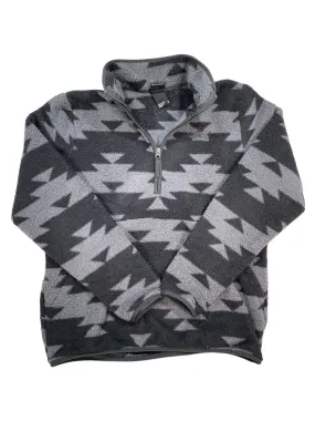 Tribal Print Half Zip Fleece Pullover