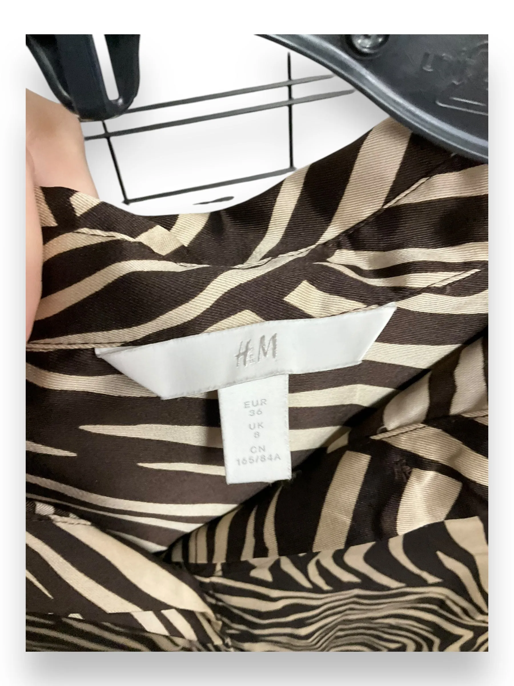 Tunic Long Sleeve By H&m In Zebra Print, Size: M