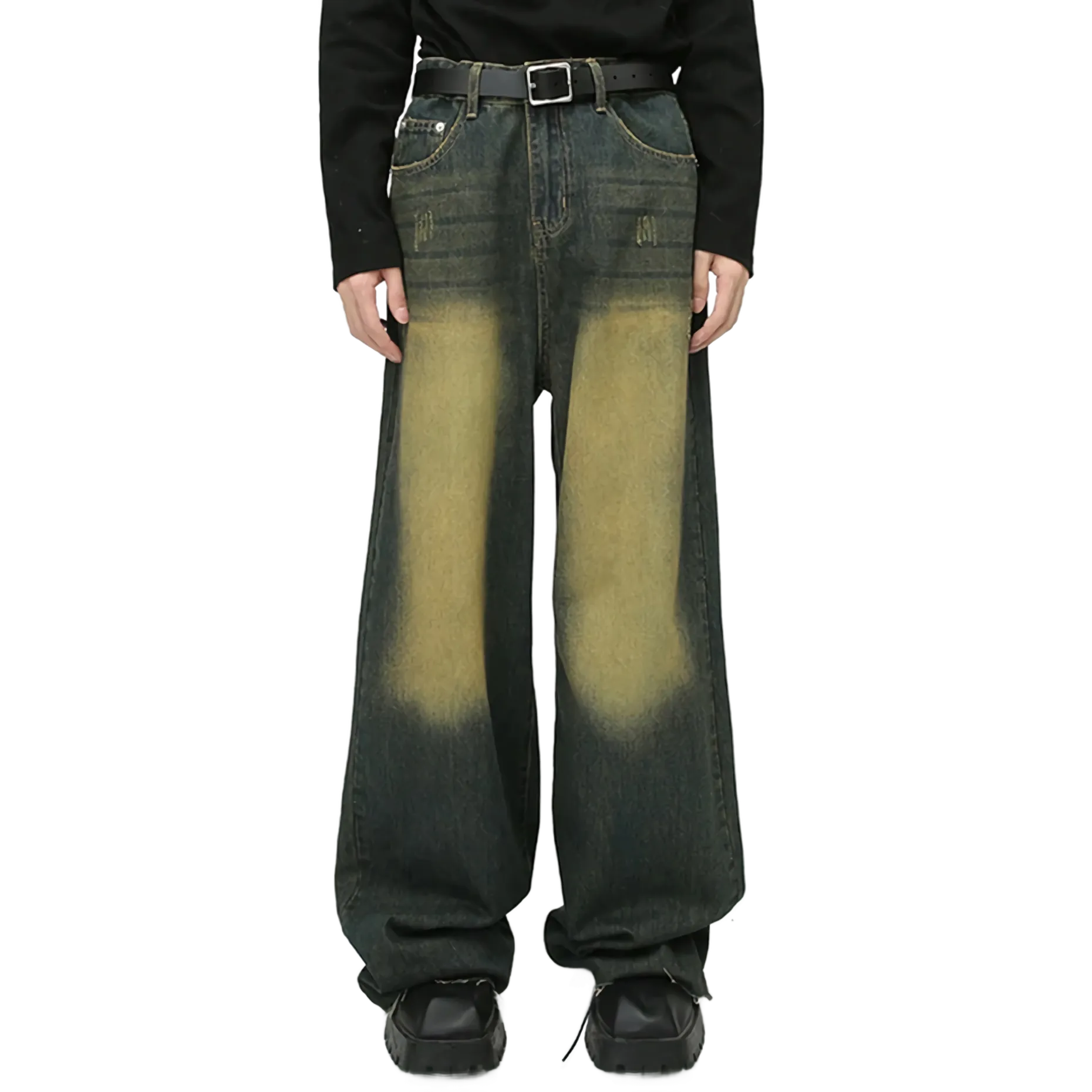 Twilight Tint Faded Wide Leg Baggy Denim Jeans