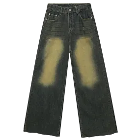 Twilight Tint Faded Wide Leg Baggy Denim Jeans