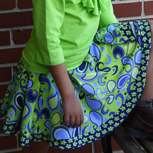 Twirly Skirt Green Paisley