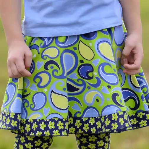 Twirly Skirt Green Paisley