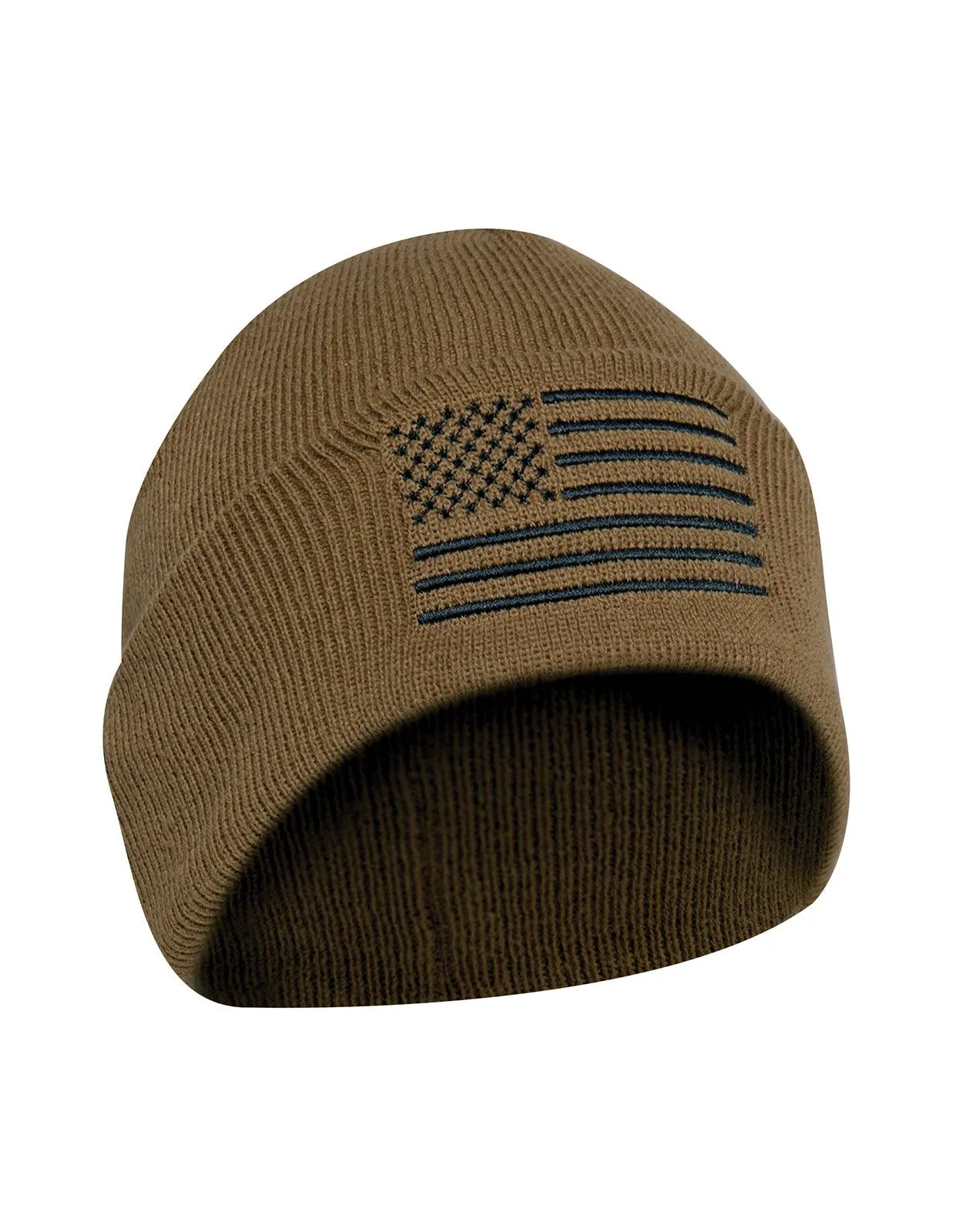 US Flag Embroidered Fine Knit Watch Cap