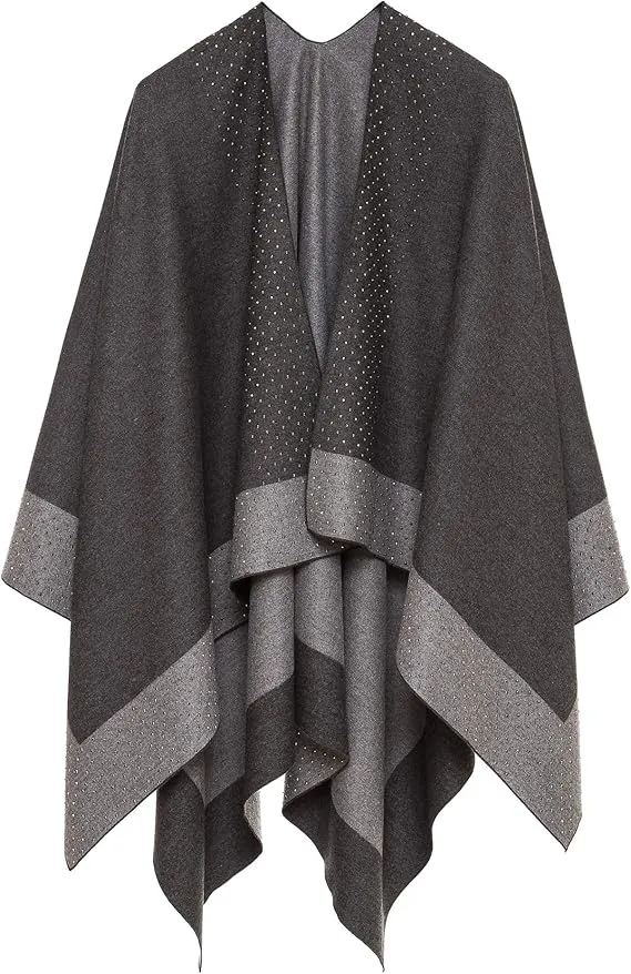 US Luxurious Knit Sweater Poncho Cardigan