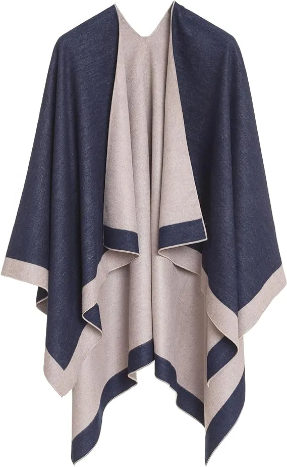 US Luxurious Knit Sweater Poncho Cardigan