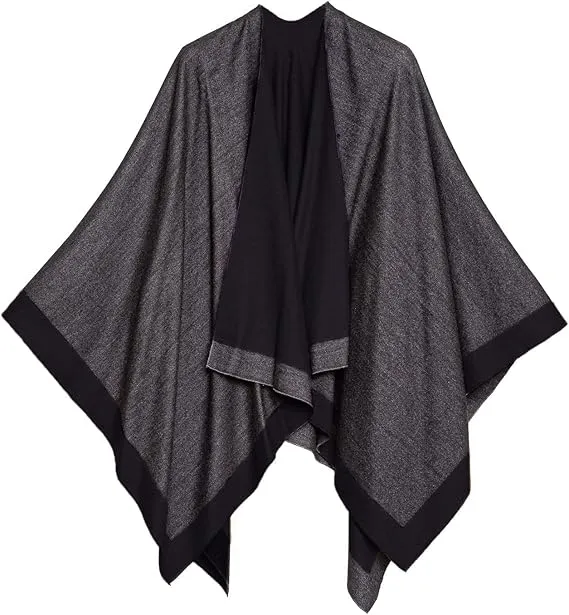 US Luxurious Knit Sweater Poncho Cardigan