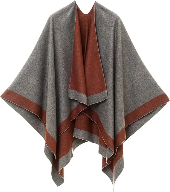 US Luxurious Knit Sweater Poncho Cardigan