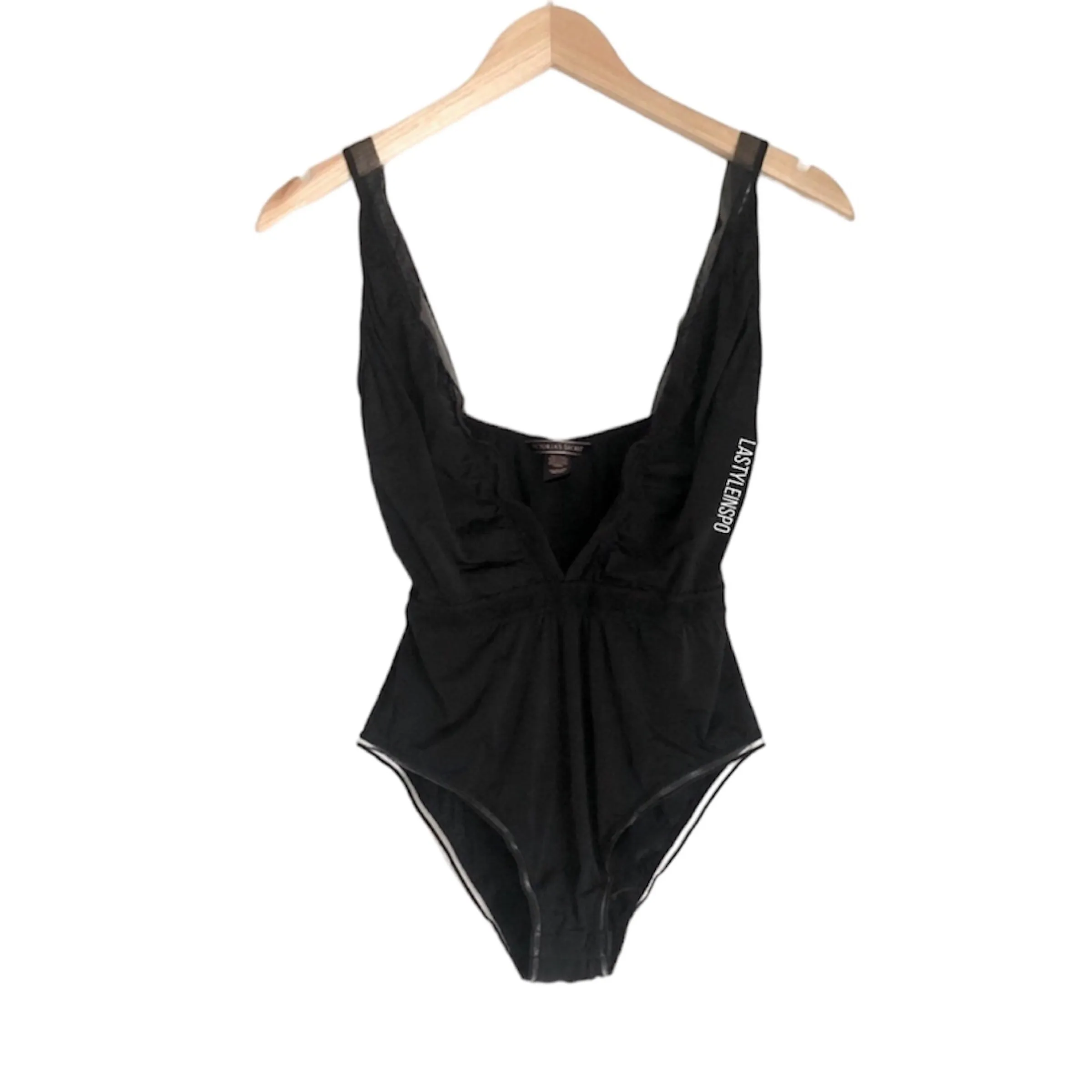 Victoria’s Secret Deep V Bodysuit Black Size XS.