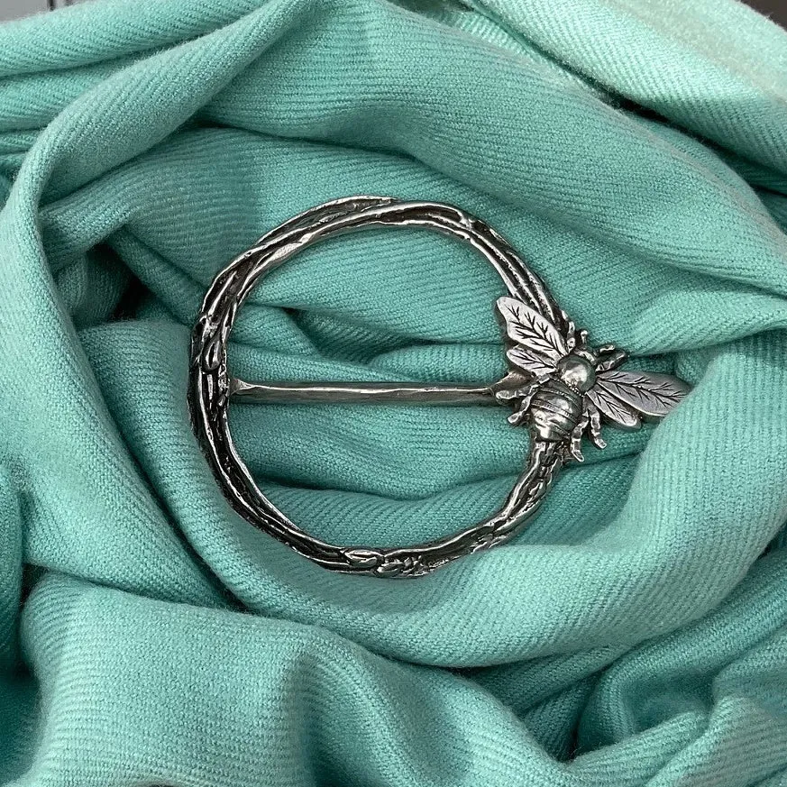 Vintage Style Pewter Scarf Ring