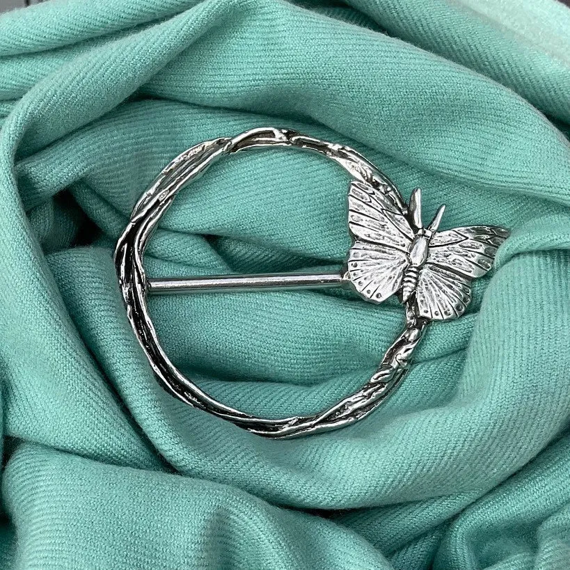 Vintage Style Pewter Scarf Ring