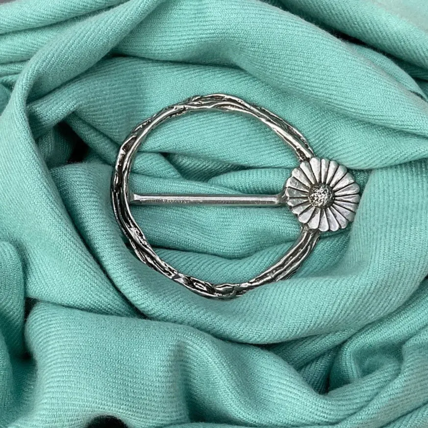 Vintage Style Pewter Scarf Ring