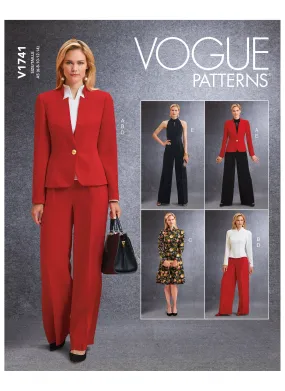 Vogue Pattern V1741 Misses' Jacket, Top, Dress, Pants and Jumpsuit