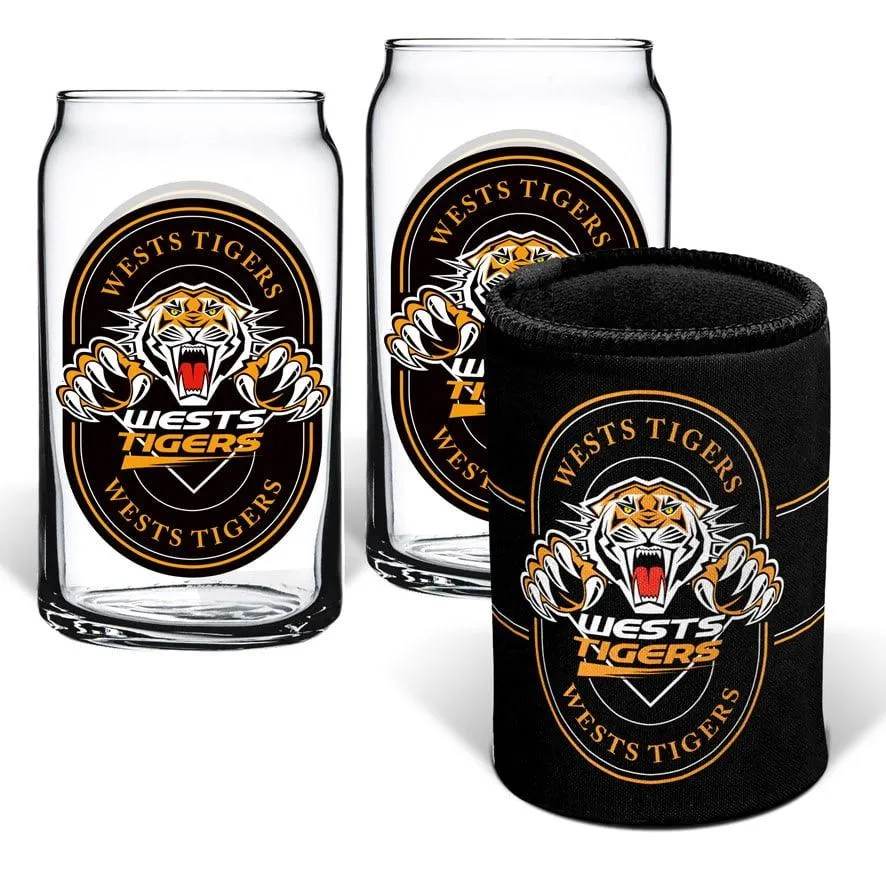 West Tigers Can Glasses & Can Cooler Pack