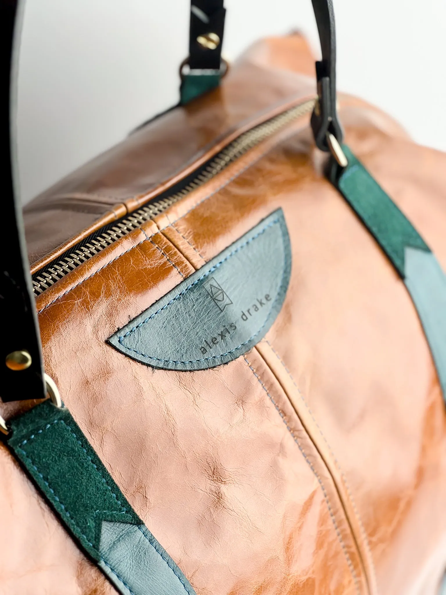 Western Woods Collection | Jackson Travel Duffel | Bourbon   Teal Spruce