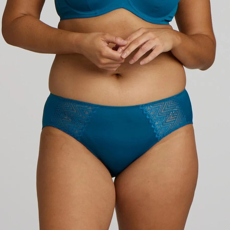 Willow Lace Midi Brief - Teal Blue