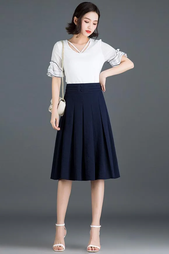 women summer high waist a line commuter skirt CYM319