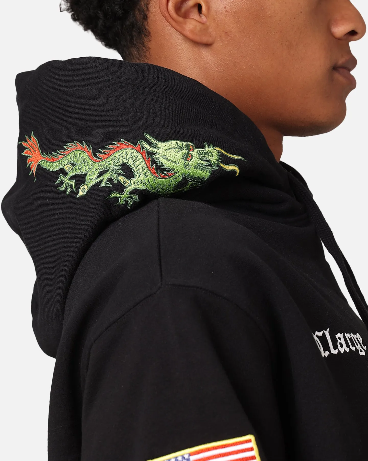 X-Large North Vermont Dragon Hoodie Solid Black