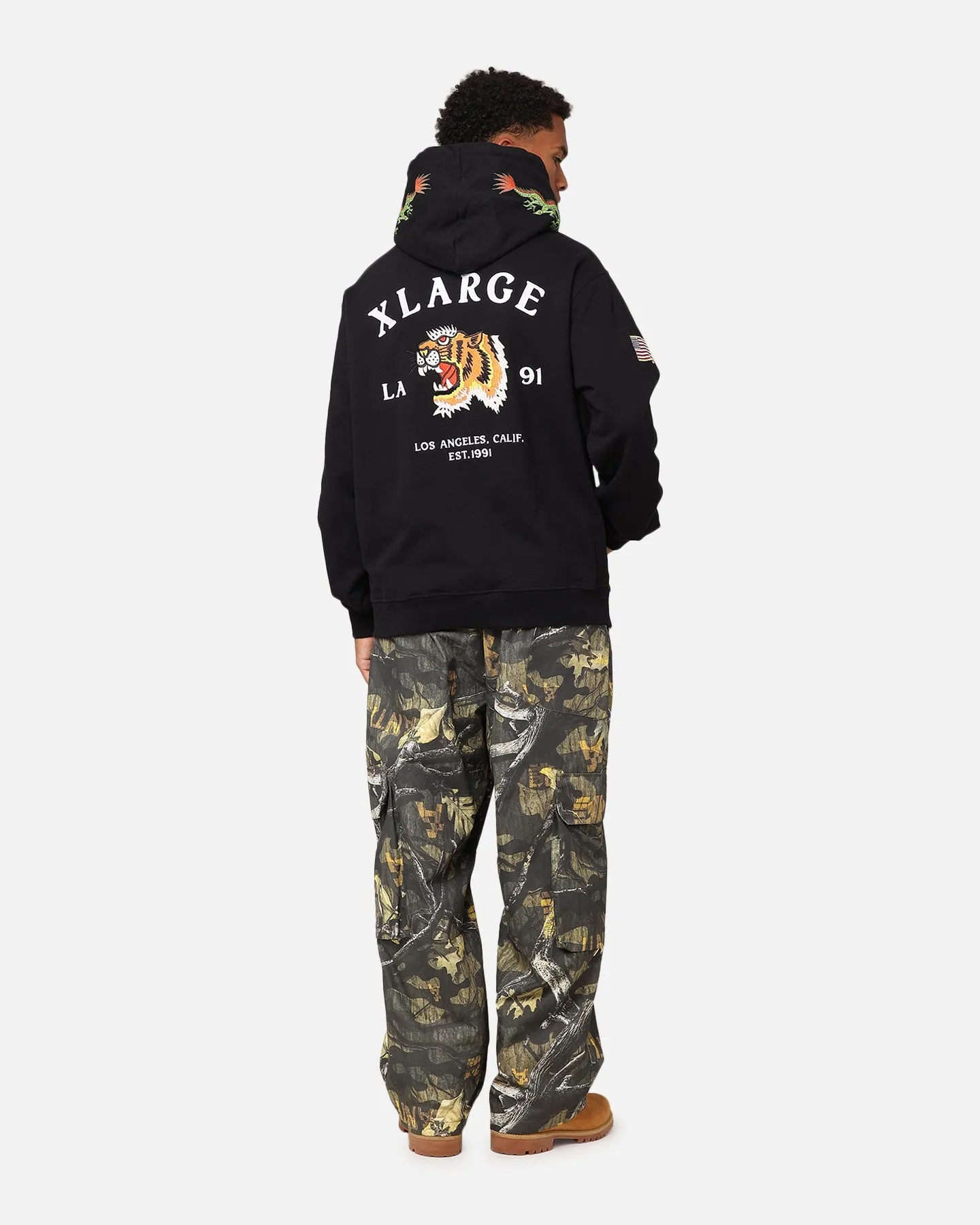 X-Large North Vermont Dragon Hoodie Solid Black